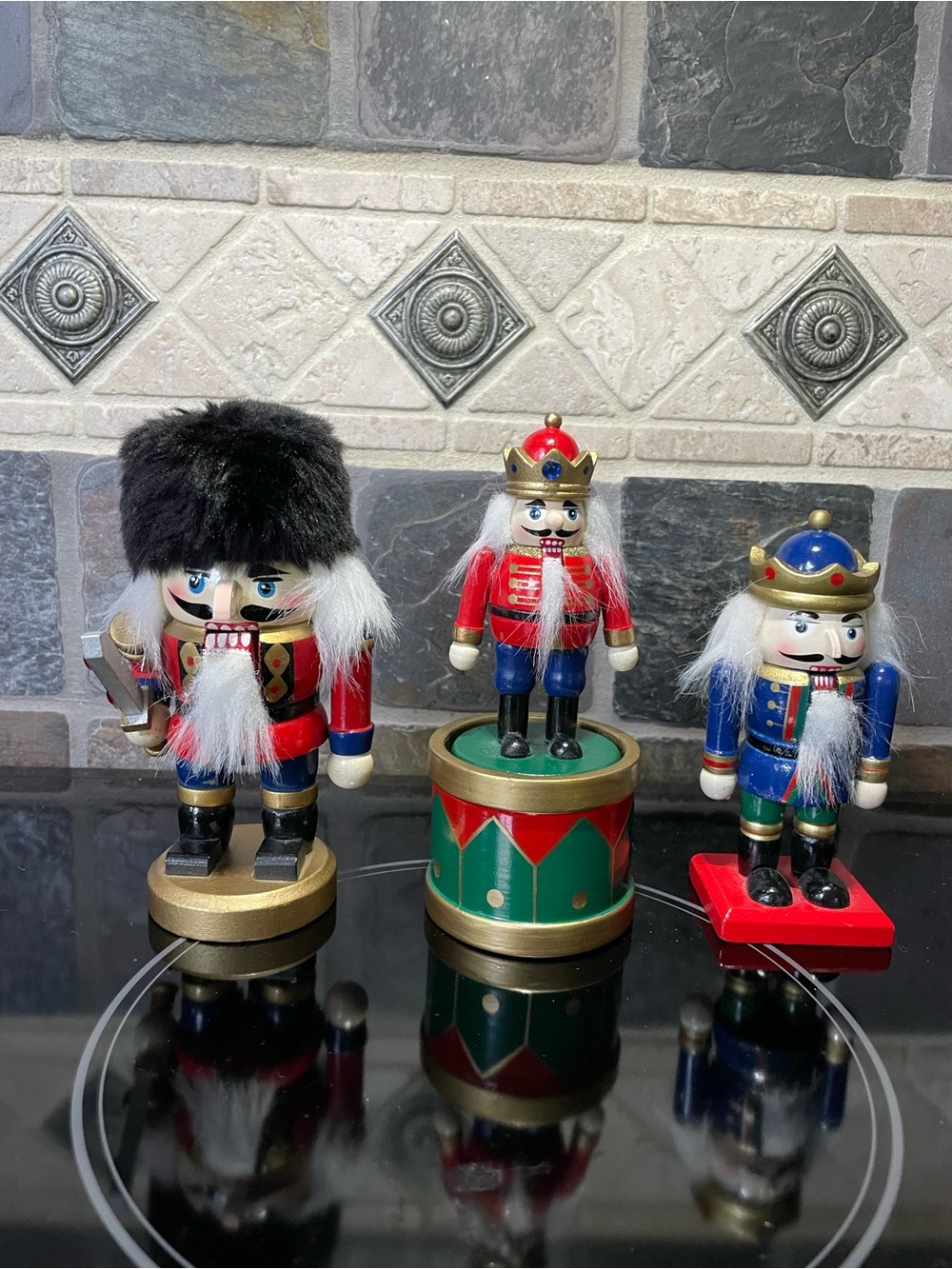 Festive Nutcracker Soldier Set - Red, Blue, Green